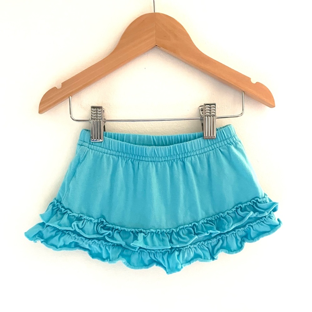 5/$20💥6-9M Ruffle Skirt Skort, Integrated Panty Diaper Cover, Aqua Blue, Cotton